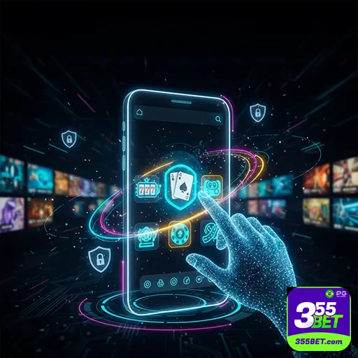 Imagem promocional da 355bet App06, destaque para o aplicativo de apostas do site 355bet.